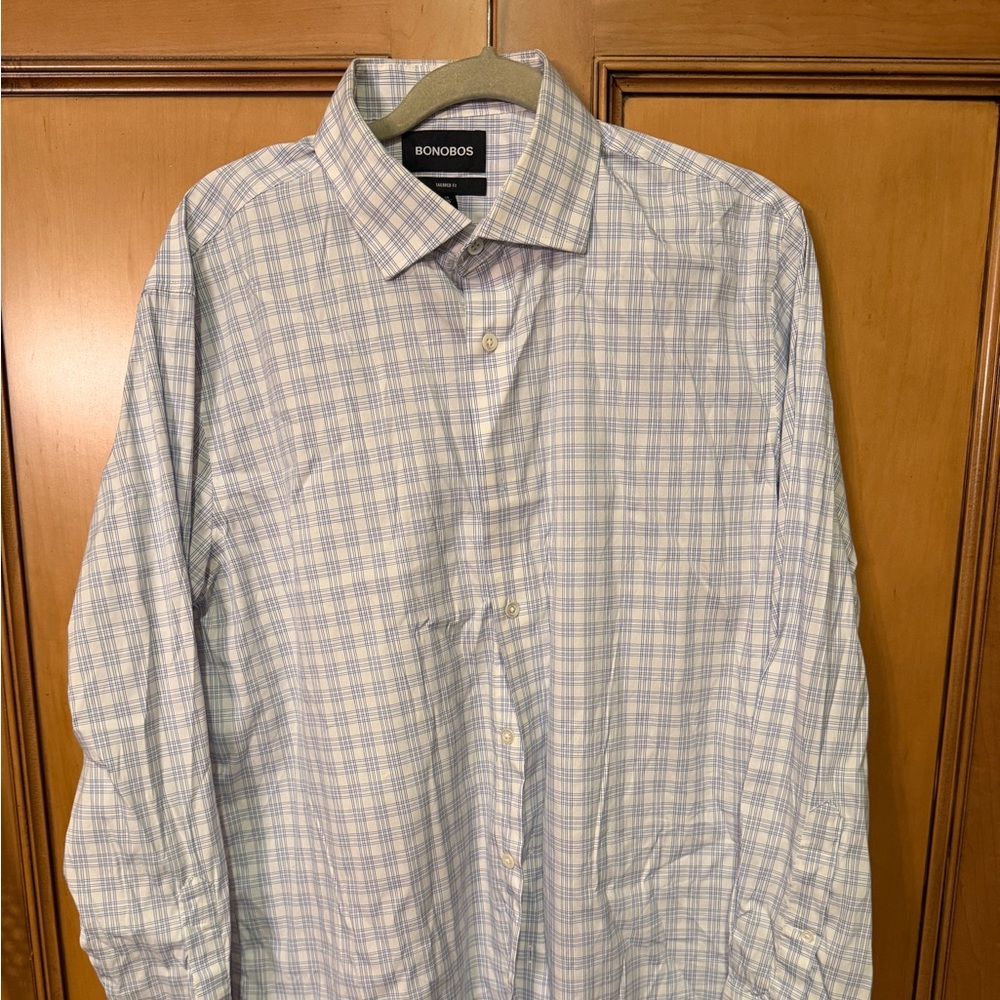 Bonobos Men's Light Blue Checkered Shirt